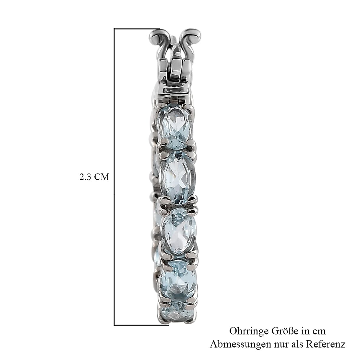 Sky Blue Topaz 10.60 ctw Hoop Earrings in Stainless Steel image number 2