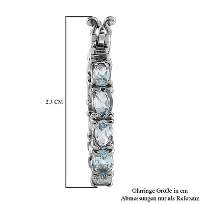 Sky Blue Topaz 10.60 ctw Hoop Earrings in Stainless Steel