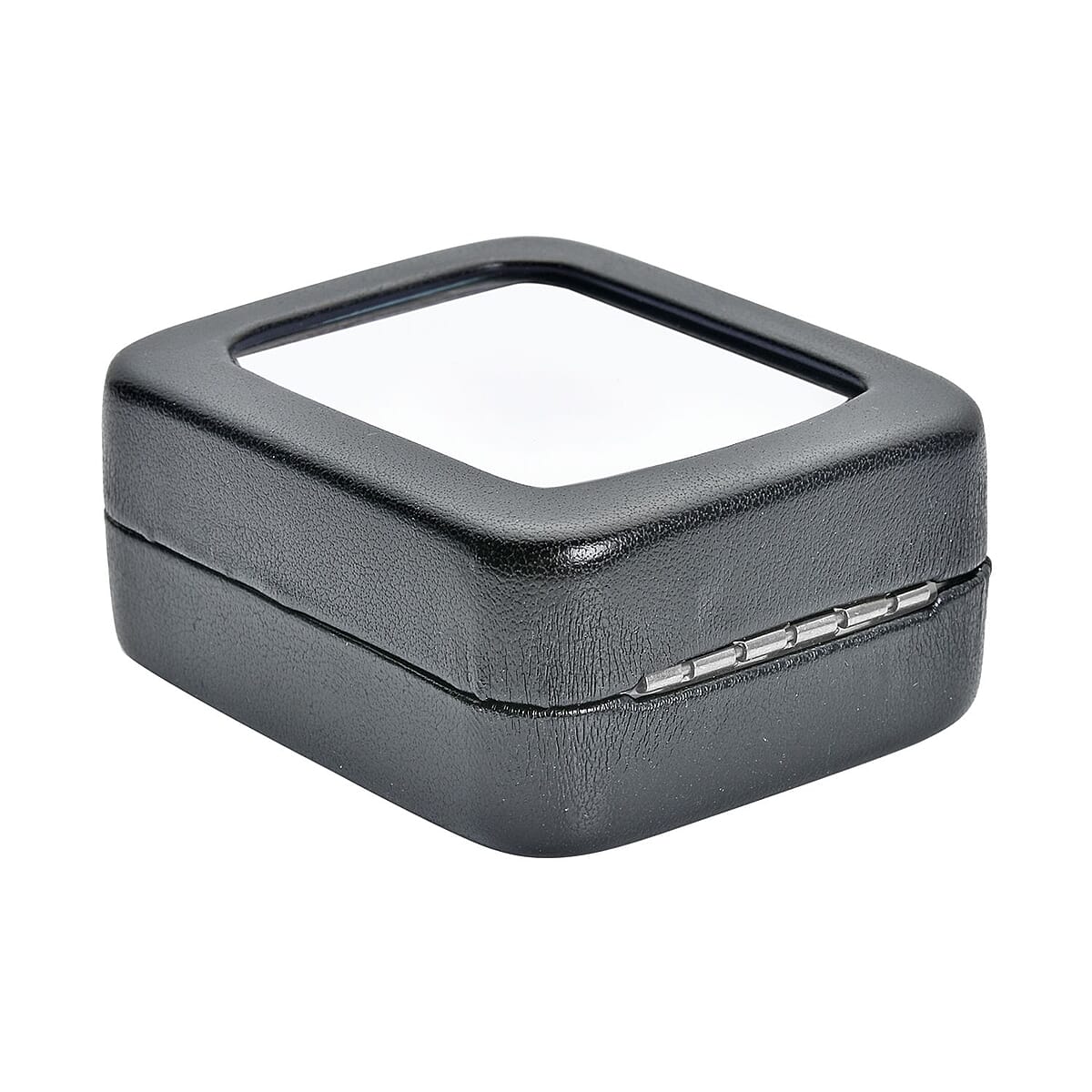 Black Faux Leather Bare Stone Iron Box with White Flannelette and Sponge image number 3