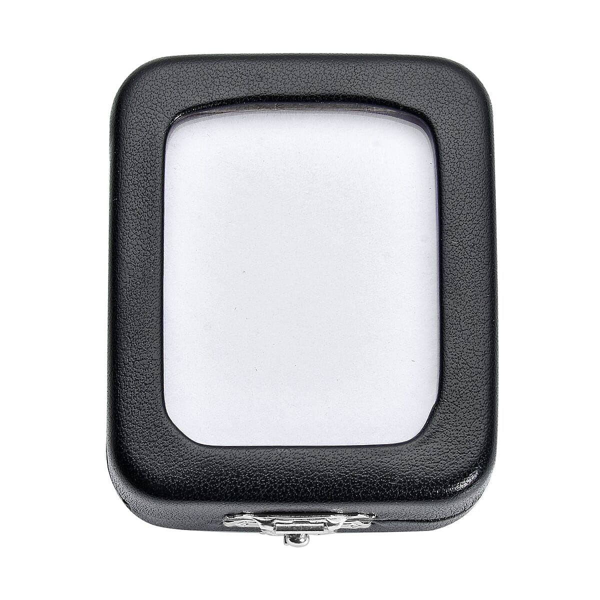 Black Faux Leather Bare Stone Iron Box with White Flannelette and Sponge image number 4