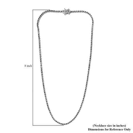 Black Diamond Tennis Necklace 20 Inches in Platinum Over Sterling Silver 3.00 ctw image number 4