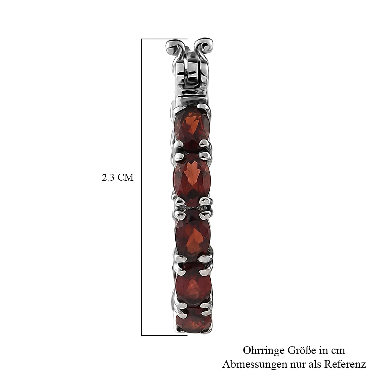 Mozambique Garnet 9.60 ctw Hoop Earrings in Stainless Steel