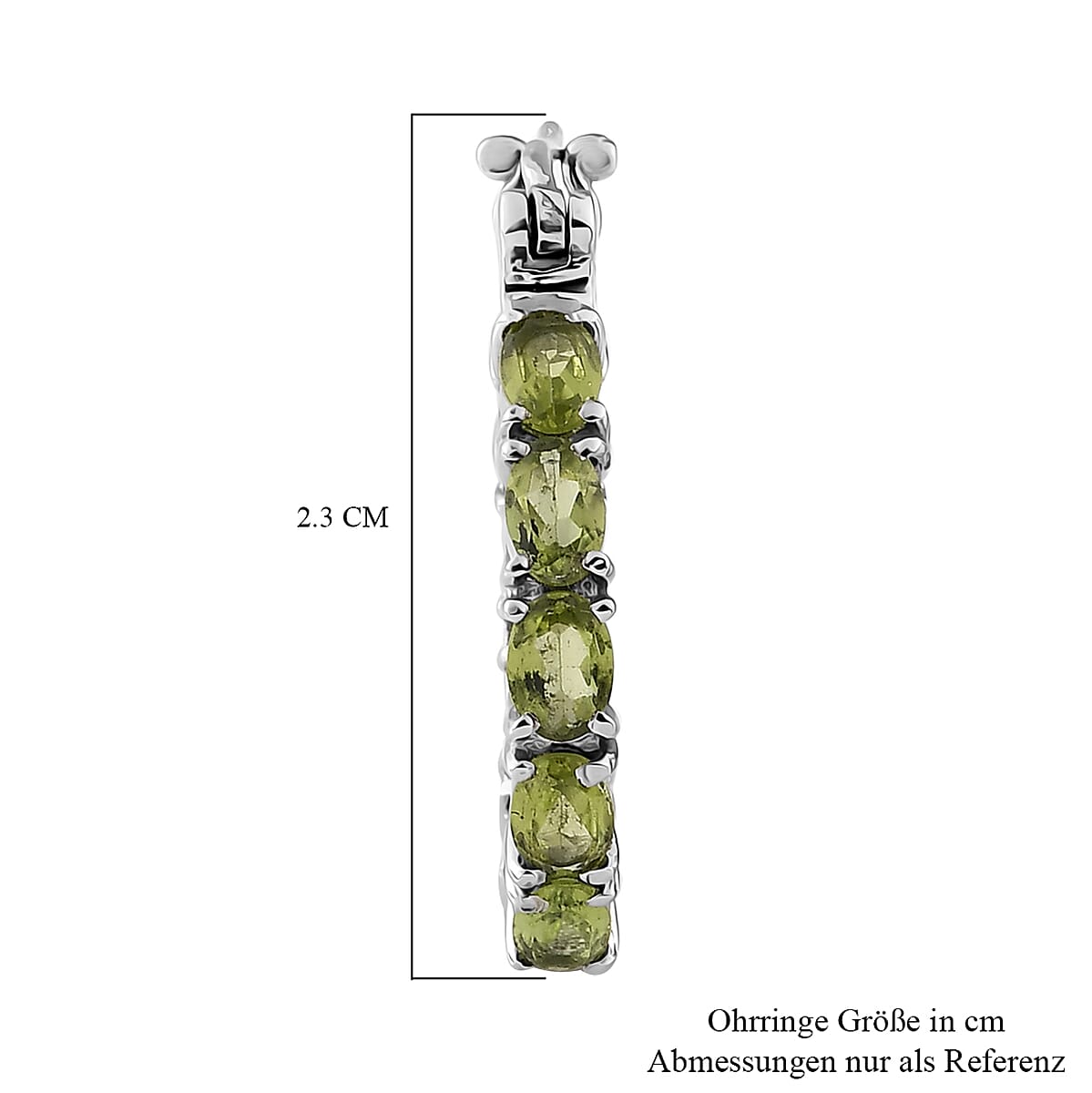 Hebei Peridot 9.00 ctw Hoop Earrings in Stainless Steel image number 3