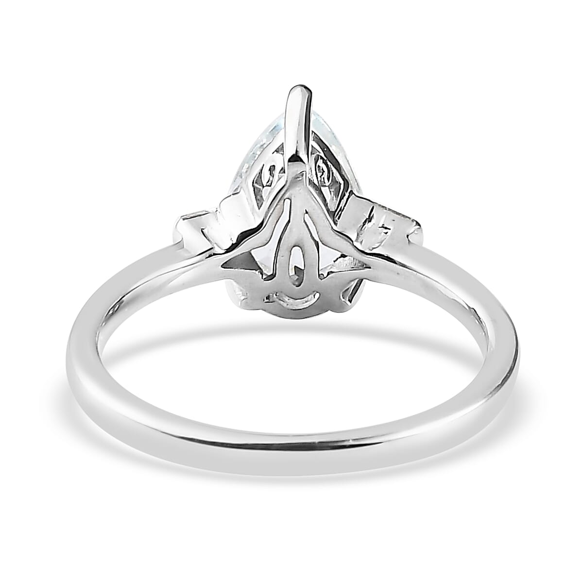 Premium Mangoro Aquamarine and Diamond Accent Ring in Platinum Over Sterling Silver (Size 10.0) 1.15 ctw