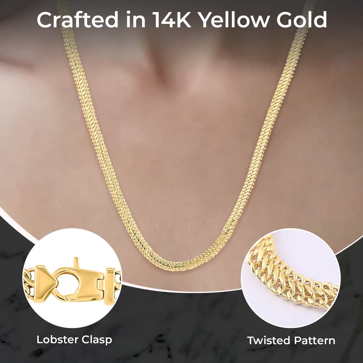 10K Yellow Gold Vienna Necklace, Gold Chain, Gold Necklace, Anniversary Gifts For Her (18 Inches) image number 2