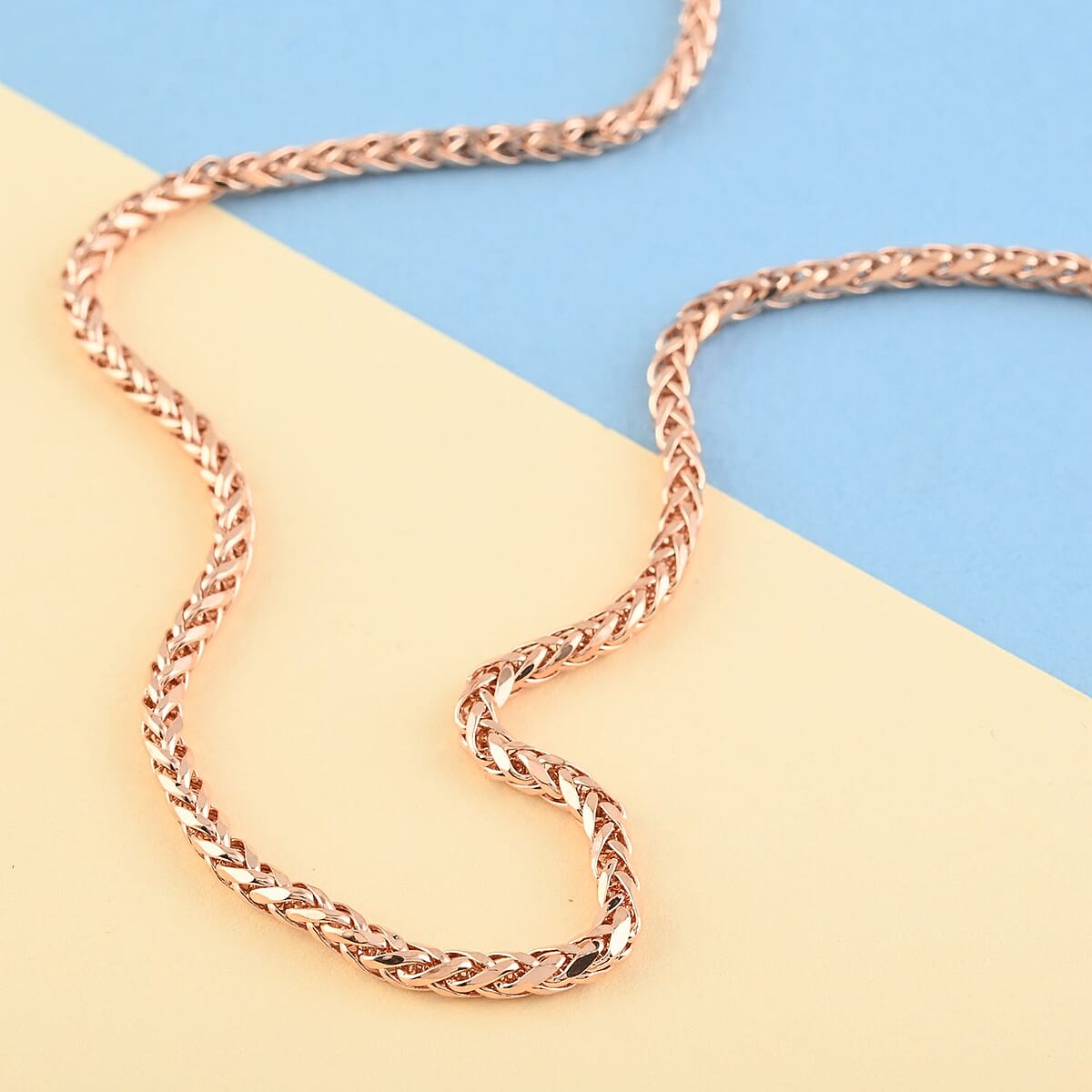Ottoman Treasure 10K Rose Gold 2.7mm Chevron Braided Necklace 22 Inches 6.2 Grams image number 1