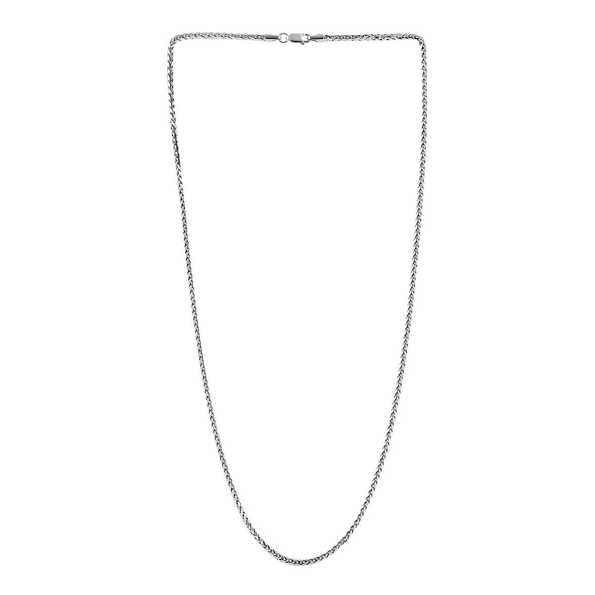 OTTOMAN TREASURE 10K White Gold 2.7mm Chevron Braided Necklace 22 Inches 5.7 Grams image number 2