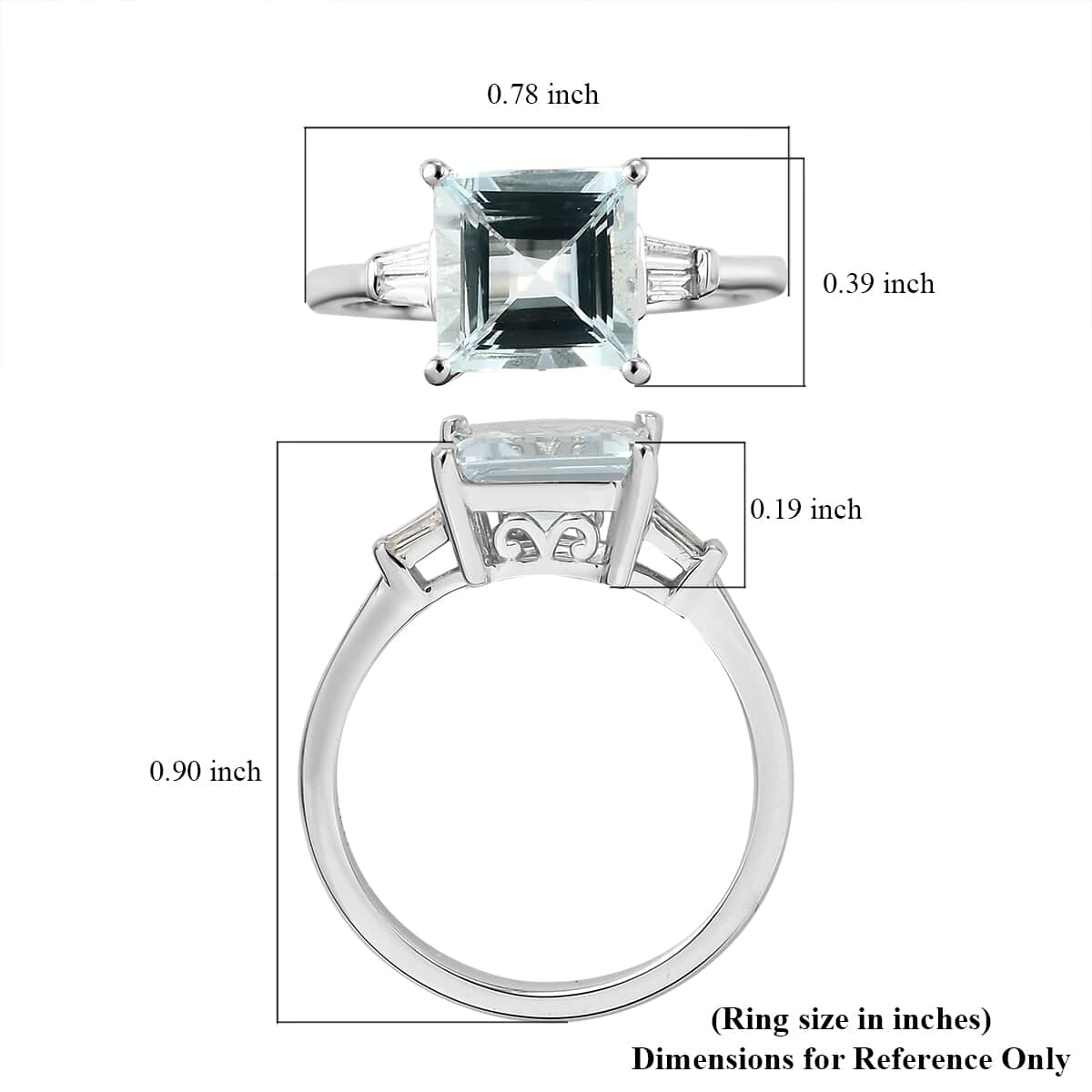 Luxoro 10K White Gold Premium Espirito Santo Aquamarine and Diamond Ring (Size 6.0) 2.65 Grams 2.25 ctw image number 5
