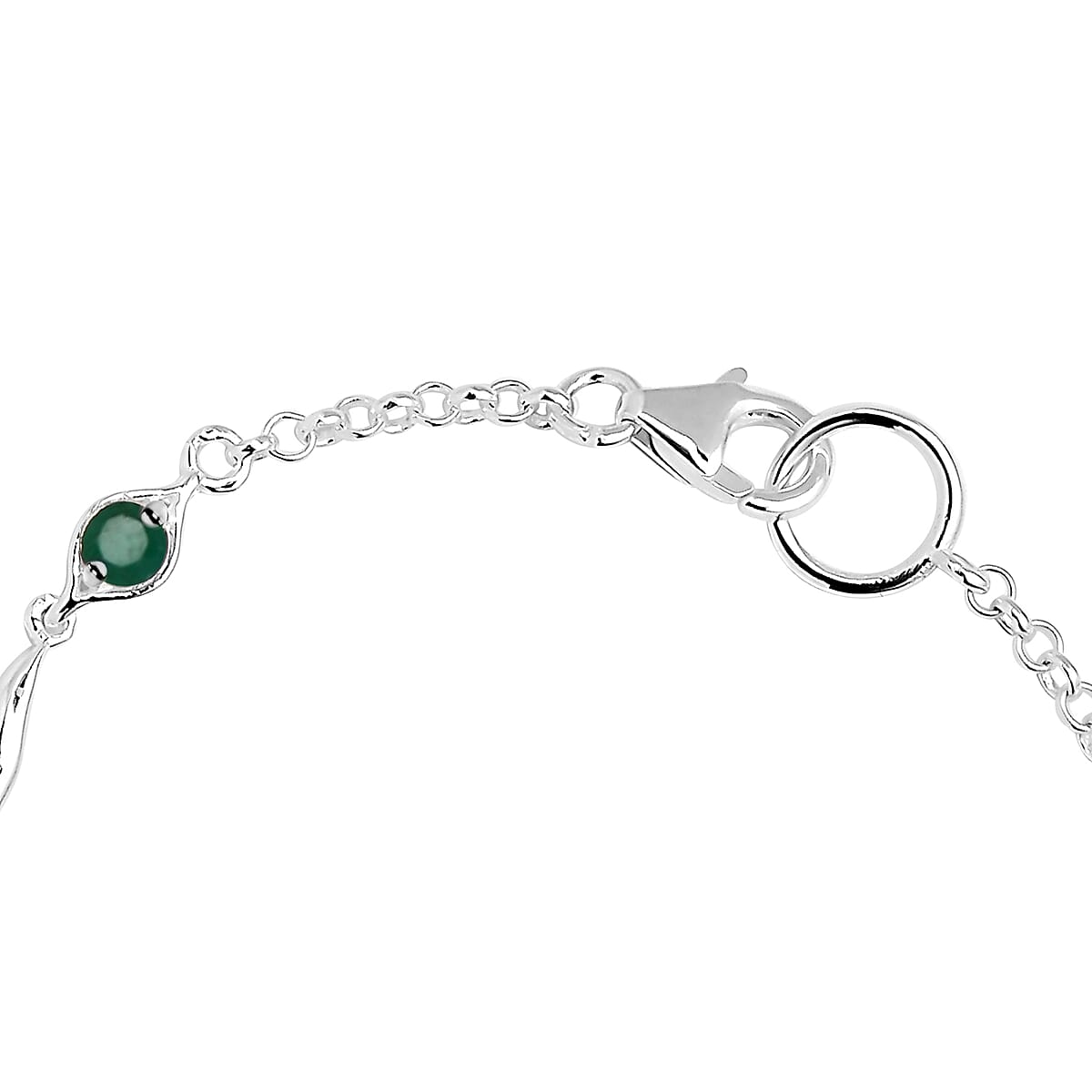 Kagem Zambian Emerald Station Bracelet in Sterling Silver (7.25 In) 0.85 ctw image number 5