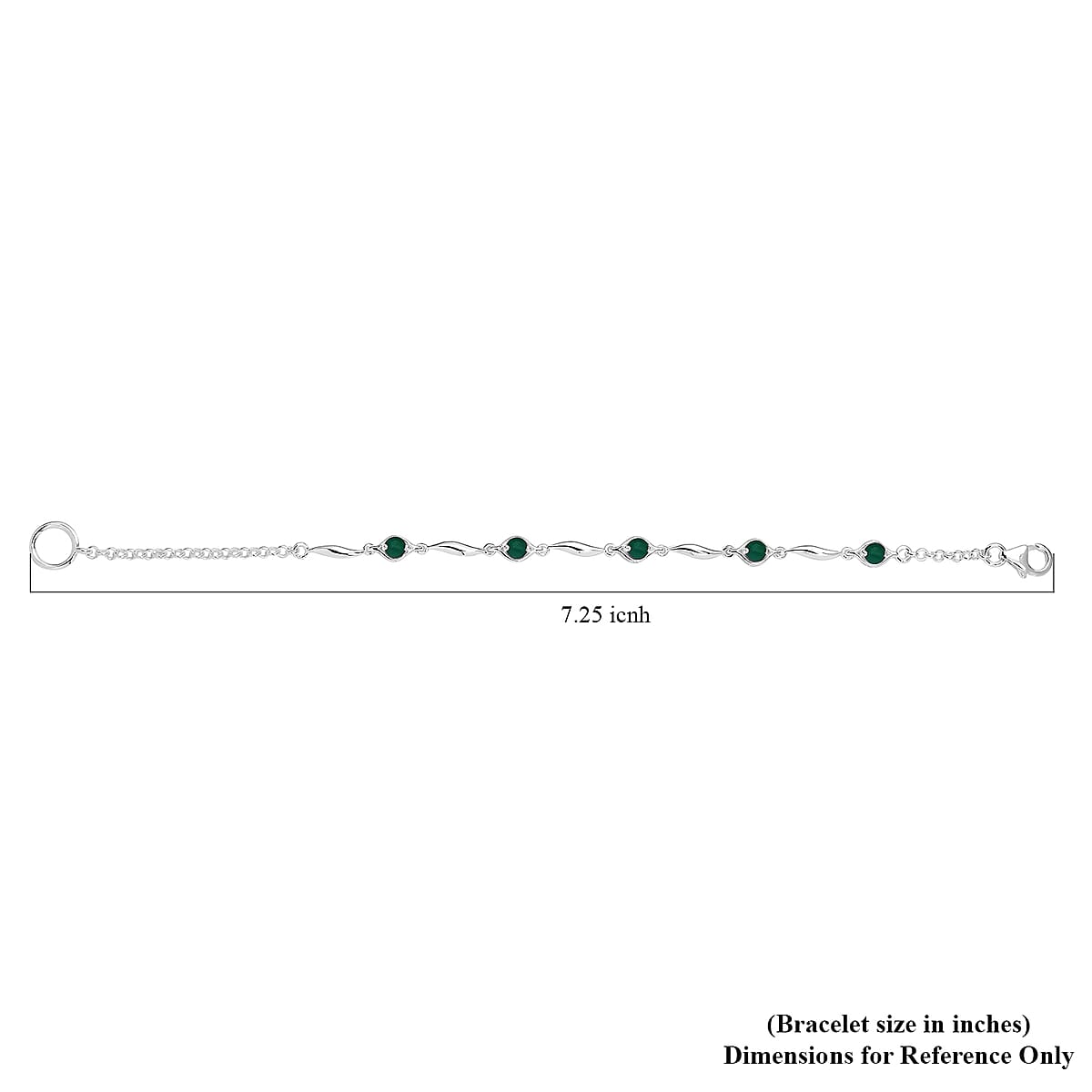 Kagem Zambian Emerald Station Bracelet in Sterling Silver (7.25 In) 0.85 ctw image number 6