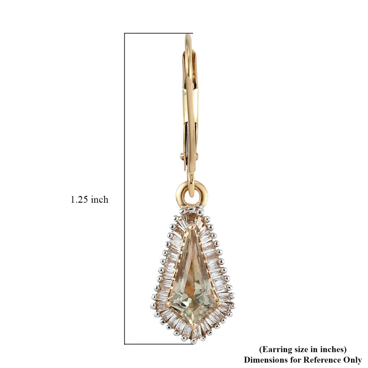 ILIANA 18K Yellow Gold AAA Turkizite and G-H SI Diamond Lever Back Earrings 3.15 Grams 2.10 ctw image number 4