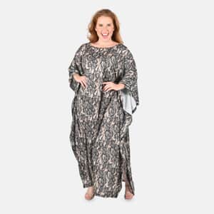 Tamsy Knit Black Snake Long Kaftan - One Size Fits Most