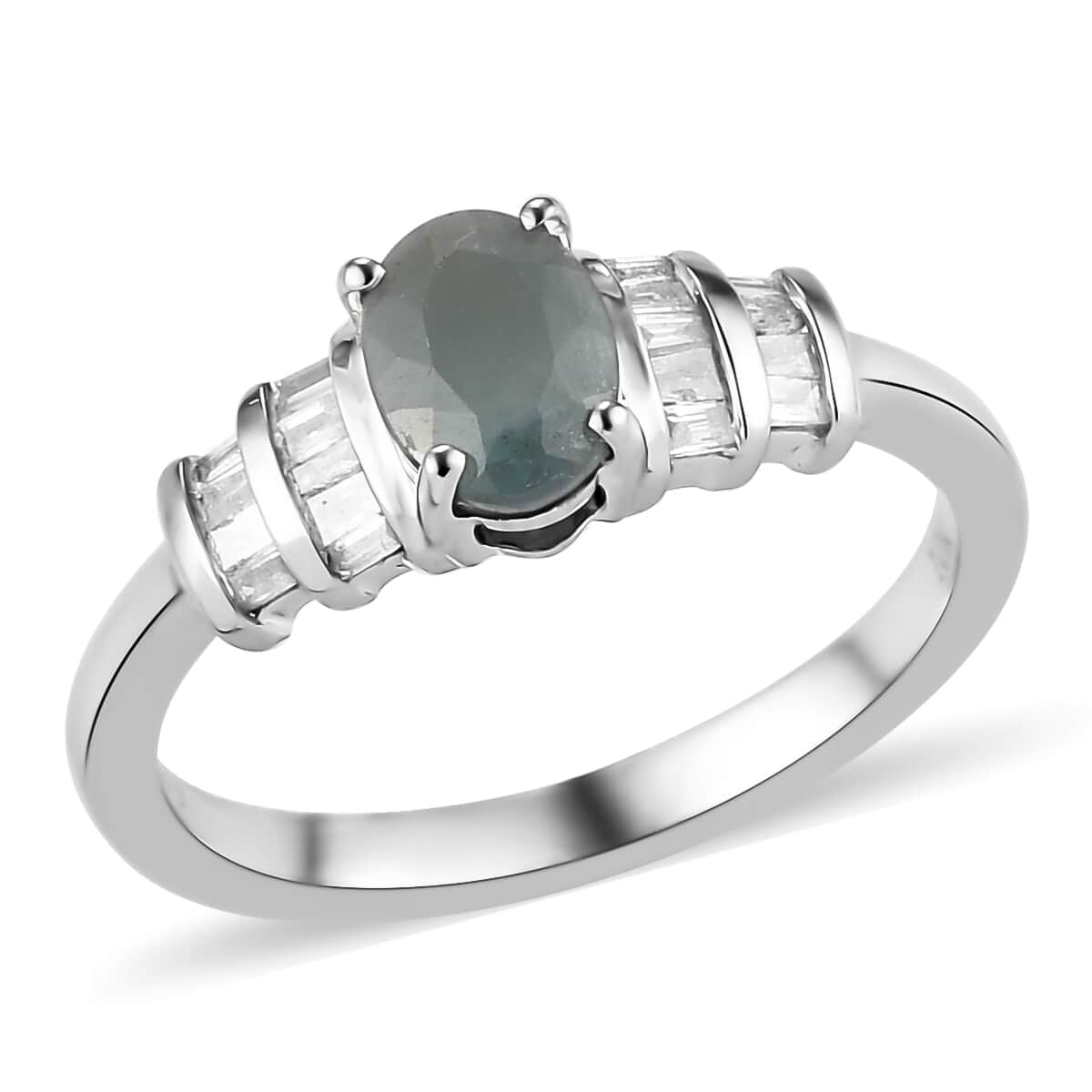 Luxoro 10K White Gold Premium Narsipatnam Alexandrite and G-H I3 Diamond Ring (Size 7.0) 1.00 ctw image number 0