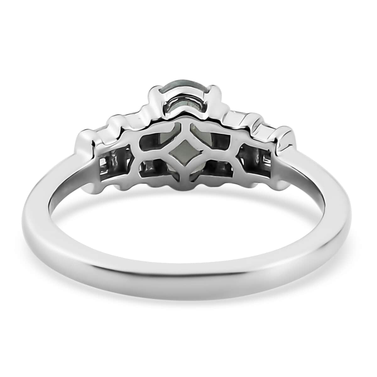 Luxoro 10K White Gold Premium Narsipatnam Alexandrite and G-H I3 Diamond Ring (Size 7.0) 1.00 ctw image number 4