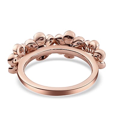 GP Italian Garden Collection Uncut Natural Pink Diamond Floral Ring in Vermeil Rose Gold Over Sterling Silver (Size 5.0) 0.20 ctw