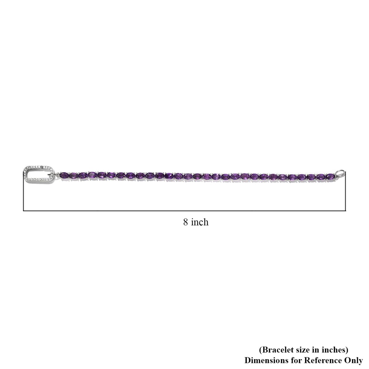 Amethyst and Natural White Zircon Bracelet in Sterling Silver (8.00 In) 12.85 ctw image number 6
