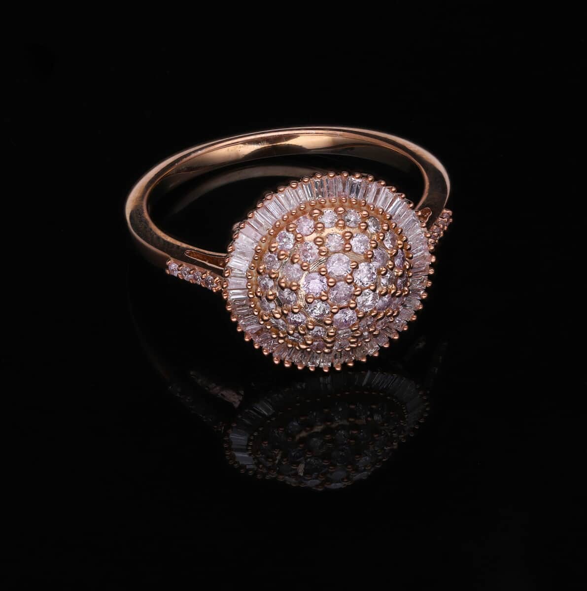 Natural Pink Diamond I3 Cocktail Ring in Vermeil Rose Gold Over Sterling Silver (Size 10.0) 1.00 ctw image number 1