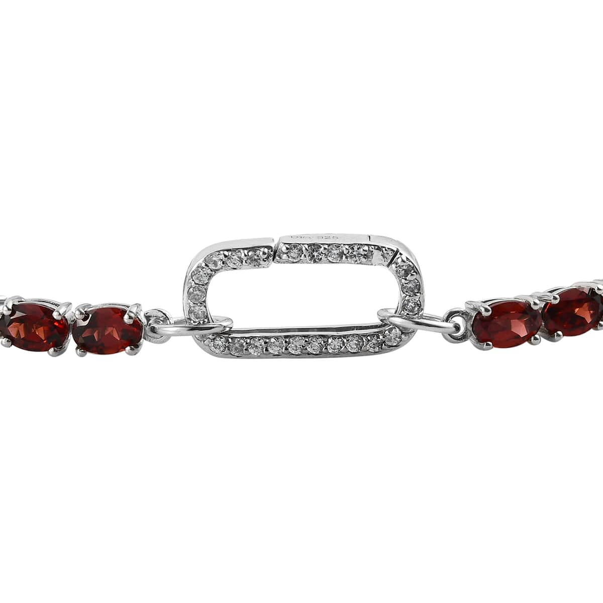 Mozambique Garnet and White Zircon Tennis Bracelet in Platinum Over Sterling Silver (7.25 In) 15.60 ctw image number 5