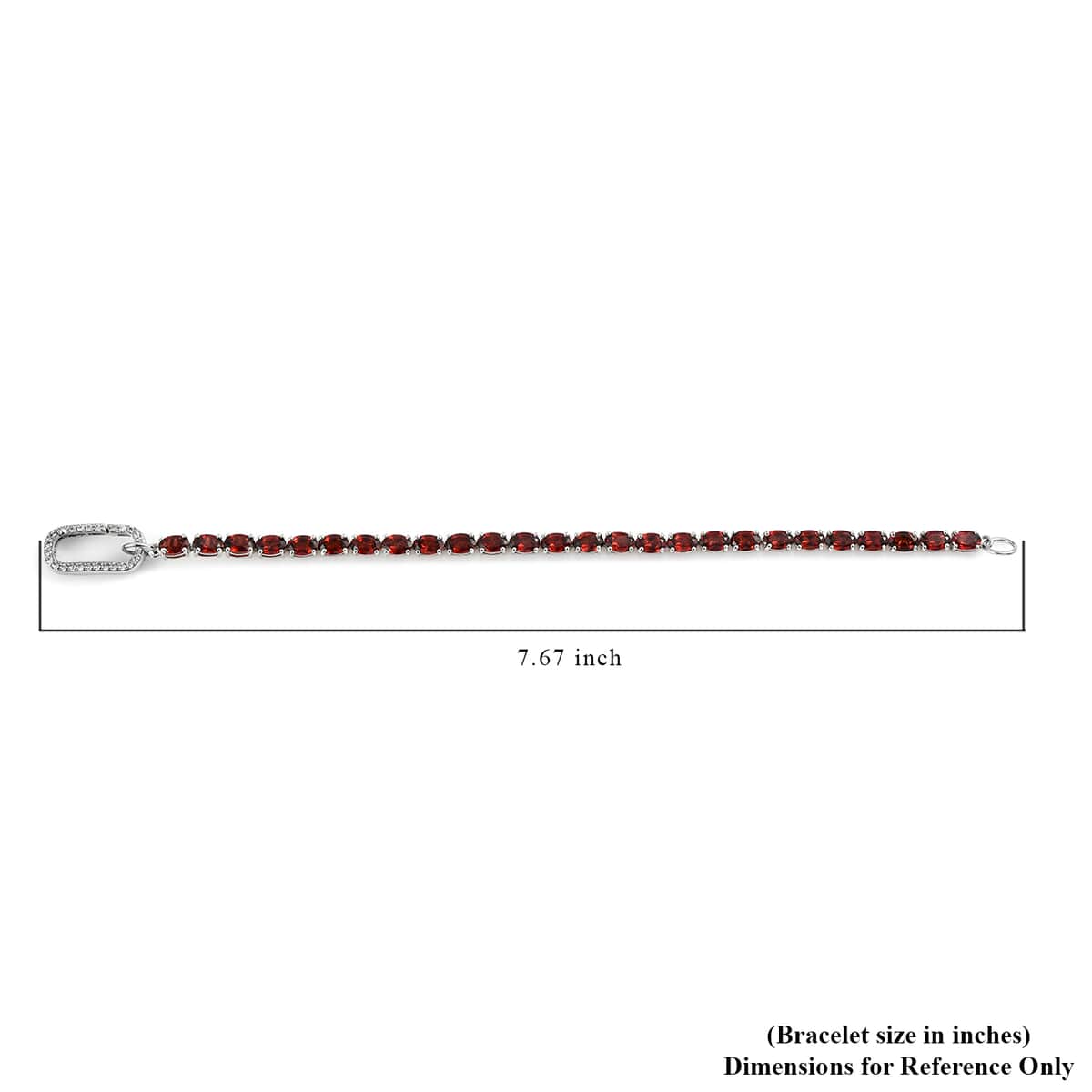 Mozambique Garnet and White Zircon Tennis Bracelet in Platinum Over Sterling Silver (7.25 In) 15.60 ctw image number 6