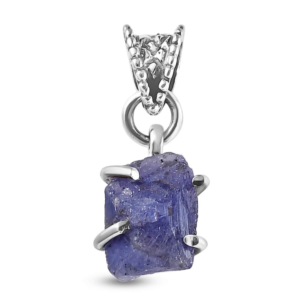 Artisan Crafted Rough Cut Tanzanite Pendant in Sterling Silver 5.75 ctw image number 0