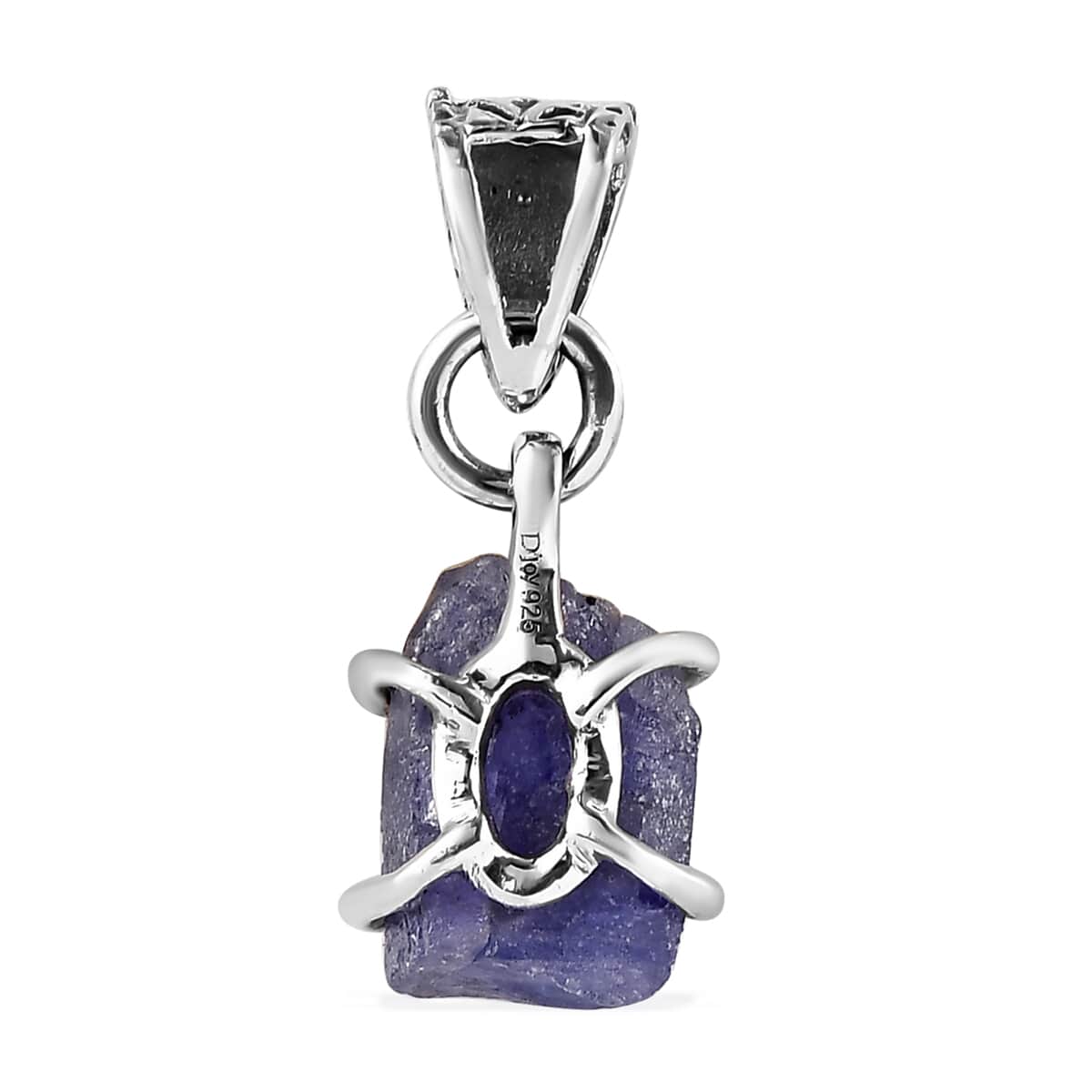 Artisan Crafted Rough Cut Tanzanite Pendant in Sterling Silver 5.75 ctw image number 3