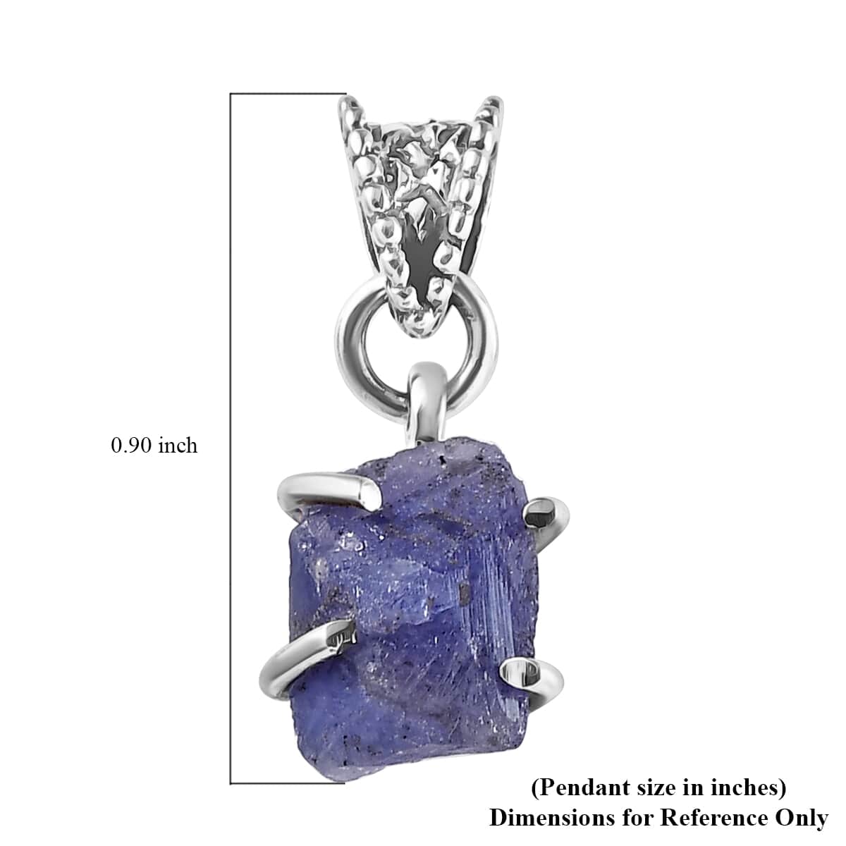 Artisan Crafted Rough Cut Tanzanite Pendant in Sterling Silver 5.75 ctw image number 4