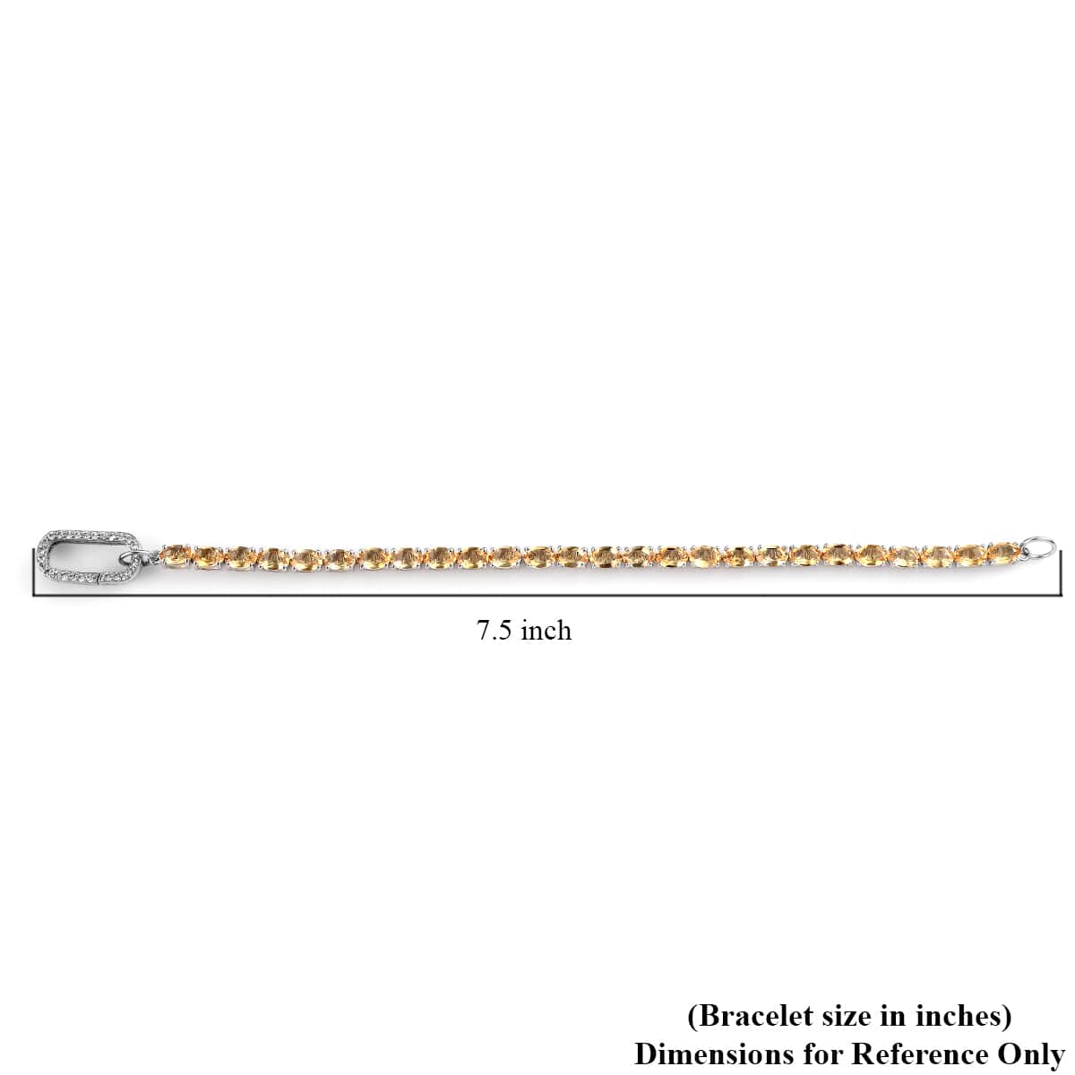 Brazilian Citrine and White Zircon Bracelet in Platinum Over Sterling Silver (7.25 In) 11.65 ctw image number 6