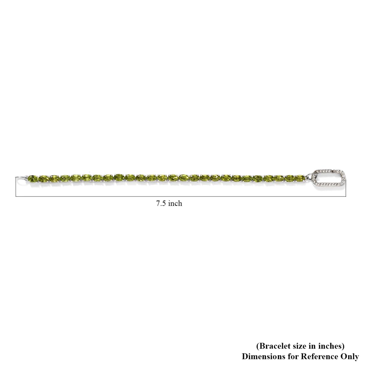 Peridot and White Zircon Fancy Bracelet in Platinum Over Sterling Silver (7.25 In) 13.70 ctw image number 6