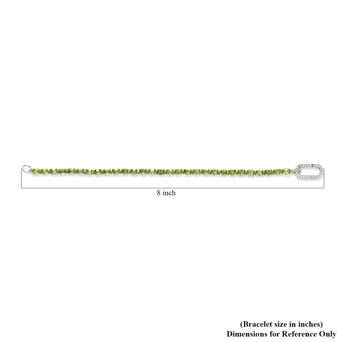 Peridot and Natural White Zircon Fancy Bracelet in Platinum Over Sterling Silver (8.00 In) 10 Grams 15.20 ctw image number 6