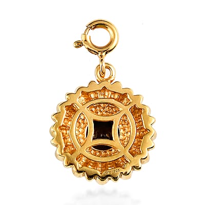Mozambique Garnet Floral Charm in Vermeil Yellow Gold Over Sterling Silver 1.00 ctw