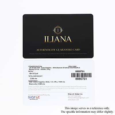 Certified and Appraised Iliana 18K White Gold AAA Royal Ceylon Sapphire and G-H SI Diamond Halo Dangle Earrings 2.20 ctw
