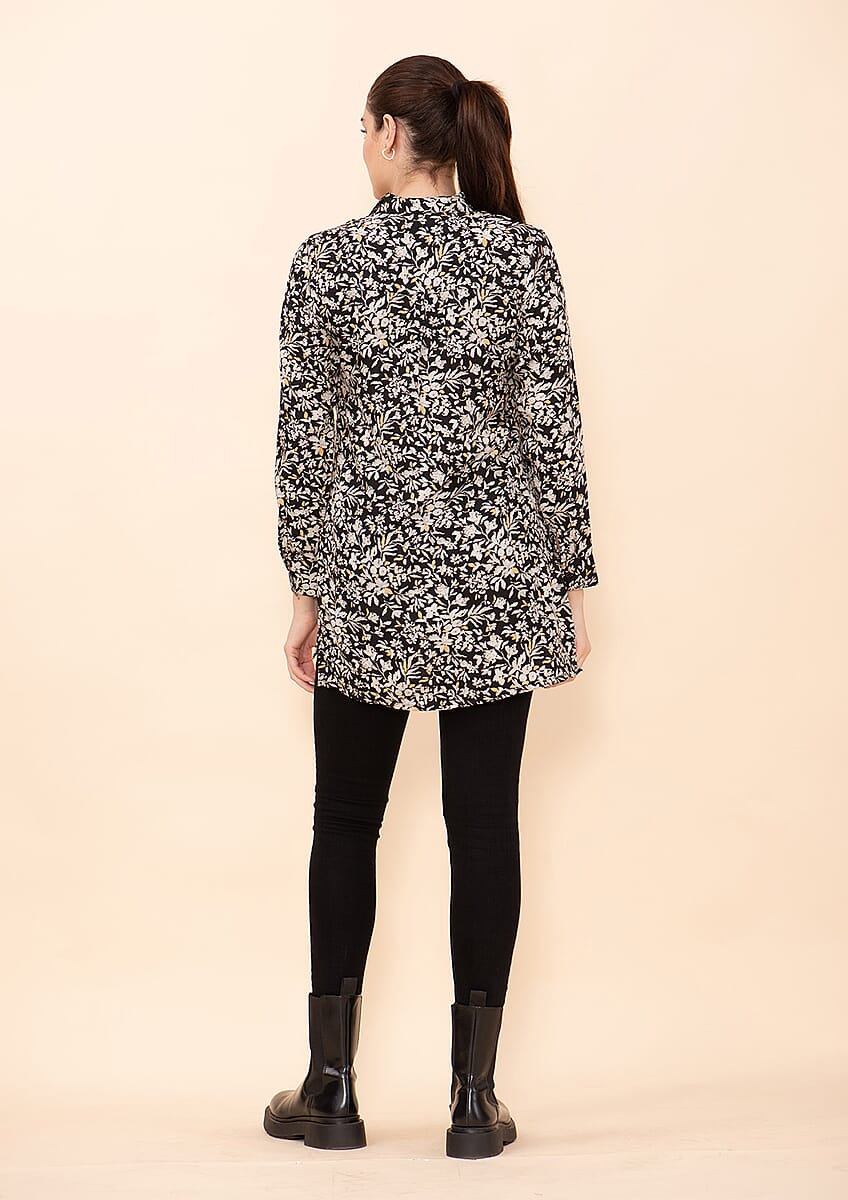 Tamsy White Micro Collared with Sleeve Top -2X image number 1