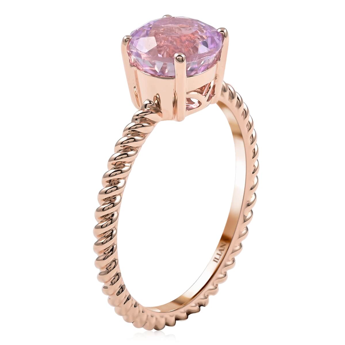 Certified & Appraised ILIANA 18K Rose Gold AAA Patroke Kunzite Solitaire Ring (Size 7.0) 2.80 Grams 2.00 ctw image number 3