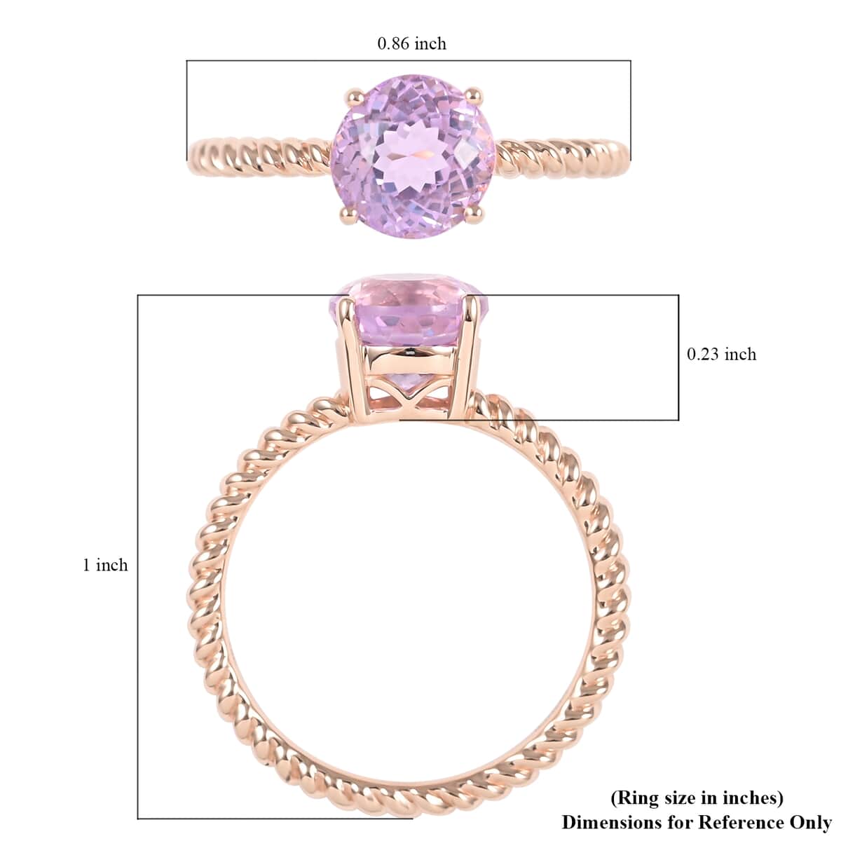 Certified & Appraised ILIANA 18K Rose Gold AAA Patroke Kunzite Solitaire Ring (Size 7.0) 2.80 Grams 2.00 ctw image number 5