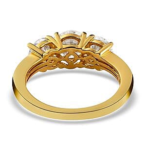 Moissanite 1.67 ctw Ring in 14K YG Over Sterling Silver (Size 10)