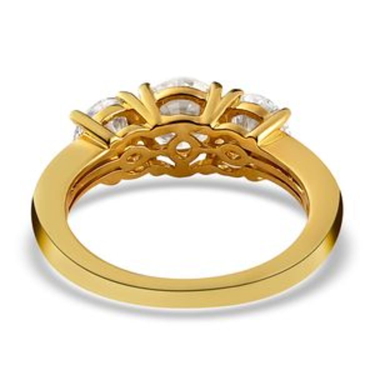 Moissanite 1.67 ctw Ring in 14K YG Over Sterling Silver (Size 10) image number 5