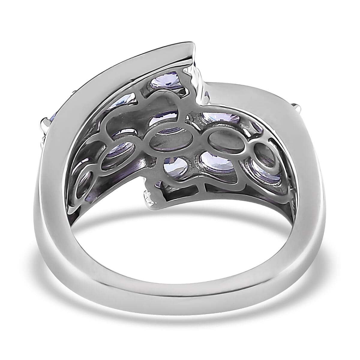 Tanzanite 1.86 ctw Ring in Platinum Over Sterling Silver (Size 5.5)