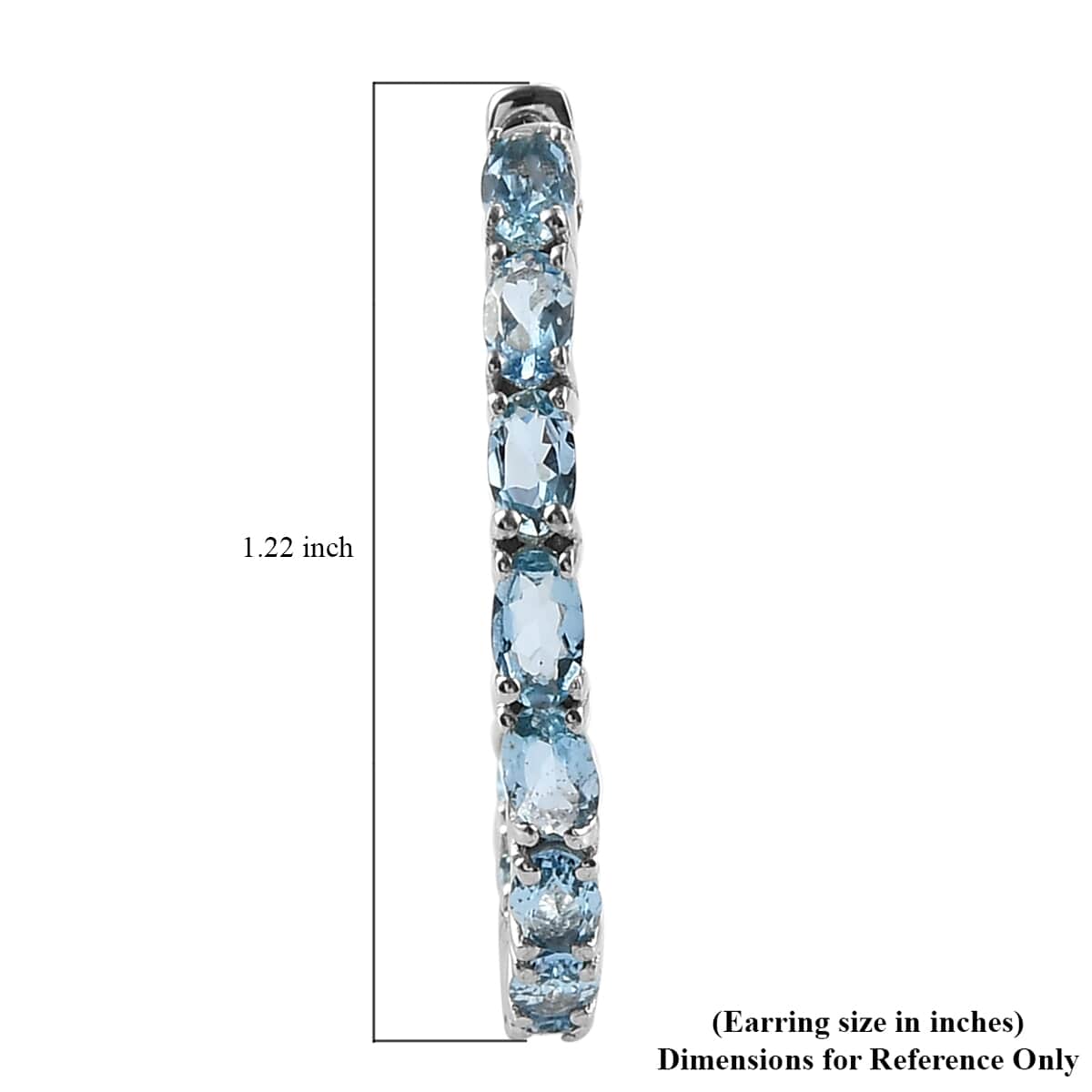 Santa Maria Aquamarine Inside Out Hoop Earrings in Platinum Over Sterling Silver 5.35 ctw image number 4
