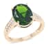 Certified & Appraised 10K Yellow Gold AAA Natural Chrome Diopside and G-H I2 Diamond Ring (Size 6.0) 2.15 Grams 3.90 ctw image number 0