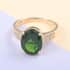 Certified & Appraised 10K Yellow Gold AAA Natural Chrome Diopside and G-H I2 Diamond Ring (Size 6.0) 2.15 Grams 3.90 ctw image number 1