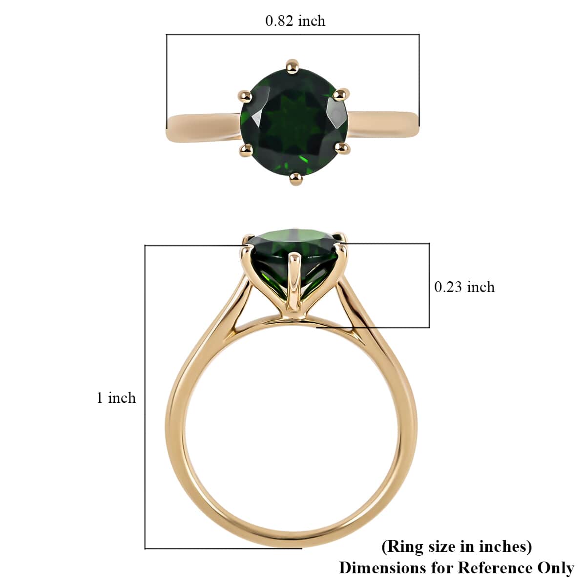 Certified & Appraised LUXORO 10K Yellow Gold AAA Natural Chrome Diopside Solitaire Ring 2.15 Grams 2.15 ctw image number 4