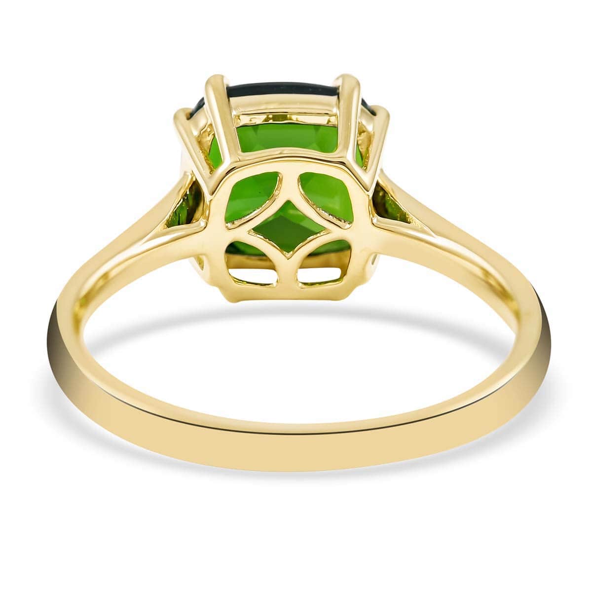Certified & Appraised Luxoro 10K Yellow Gold AAA Chrome Diopside Solitaire Ring (Size 6.0) 2.30 ctw image number 4