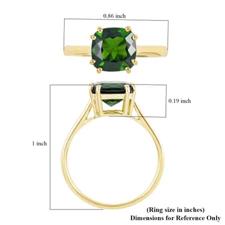 Certified & Appraised Luxoro 10K Yellow Gold AAA Chrome Diopside Solitaire Ring (Size 7.0) 2.30 ctw image number 5