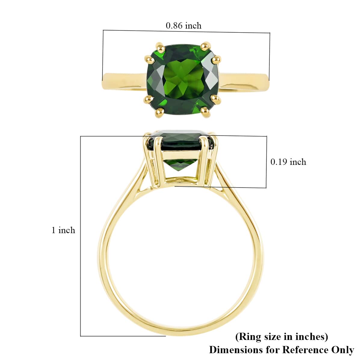 Certified & Appraised Luxoro 10K Yellow Gold AAA Chrome Diopside Solitaire Ring (Size 8.0) 2.30 ctw image number 5