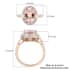 Luxoro 10K Rose Gold AAA Marropino Morganite and G-H I3 Diamond Halo Ring (Size 7.0) 4.15 ctw image number 5