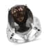 Colombianite and Natural White Zircon Ring in Platinum Over Sterling Silver (Size 8.0) 7.15 Grams 16.00 ctw image number 0