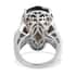 Colombianite and Natural White Zircon Ring in Platinum Over Sterling Silver (Size 8.0) 7.15 Grams 16.00 ctw image number 4