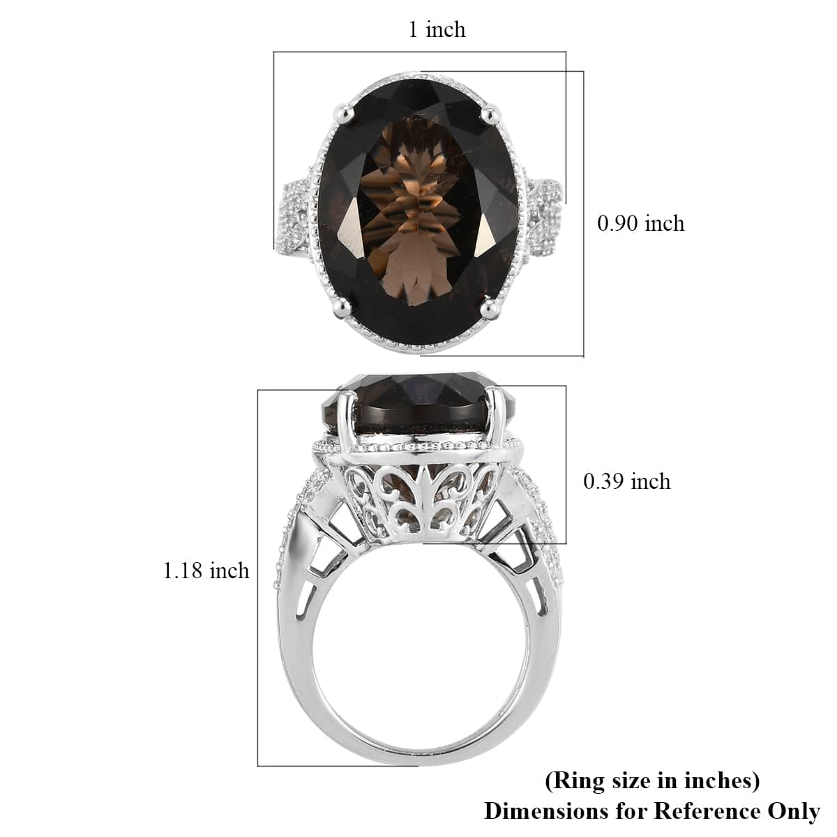 Colombianite and Natural White Zircon Ring in Platinum Over Sterling Silver (Size 9.0) 7.15 Grams 16.00 ctw image number 5