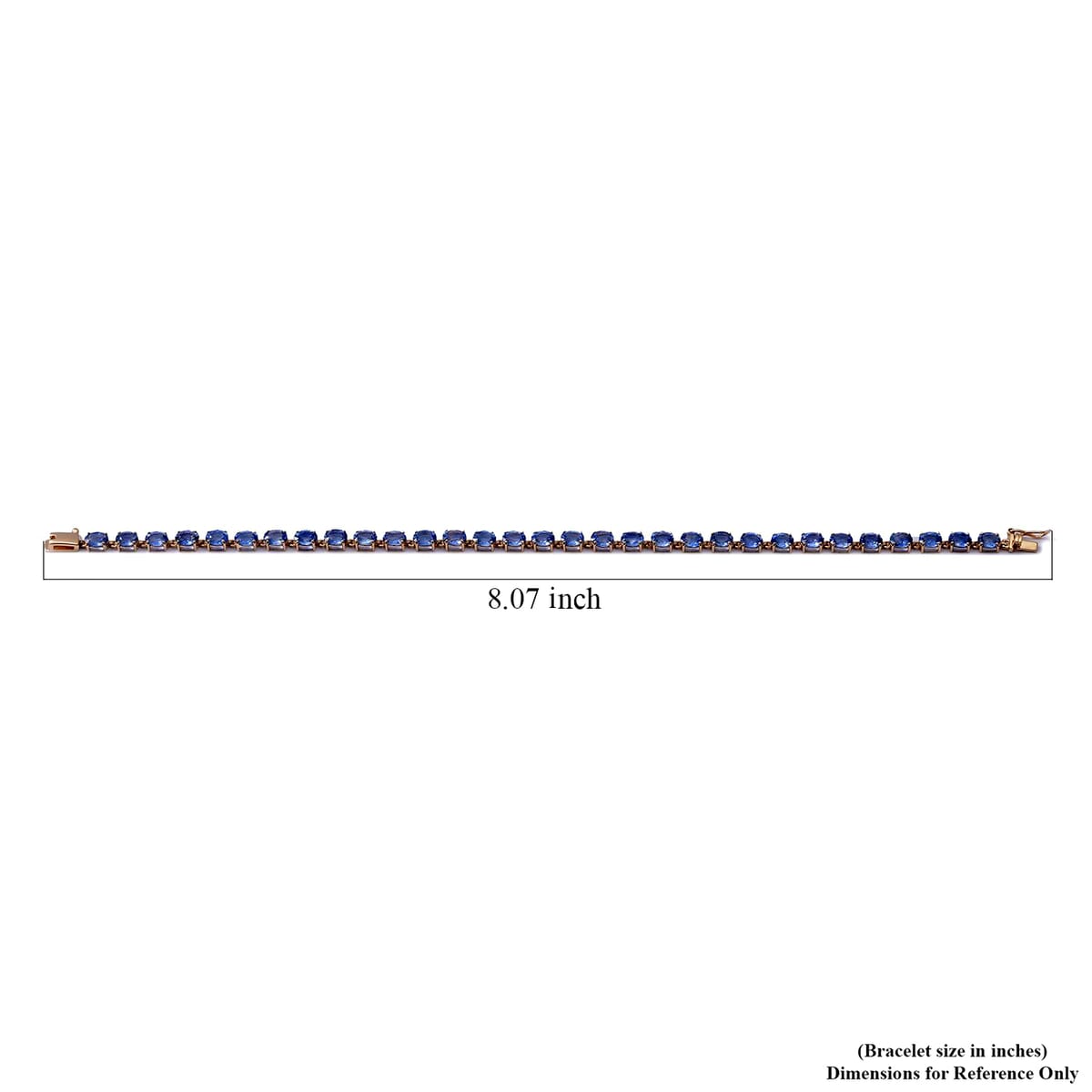 Luxoro 14K Yellow Gold Premium Blue Ceylon Sapphire Bracelet, Gold Link Bracelet, Wedding Gifts For Her (8.00 In) 14.10 ctw image number 2
