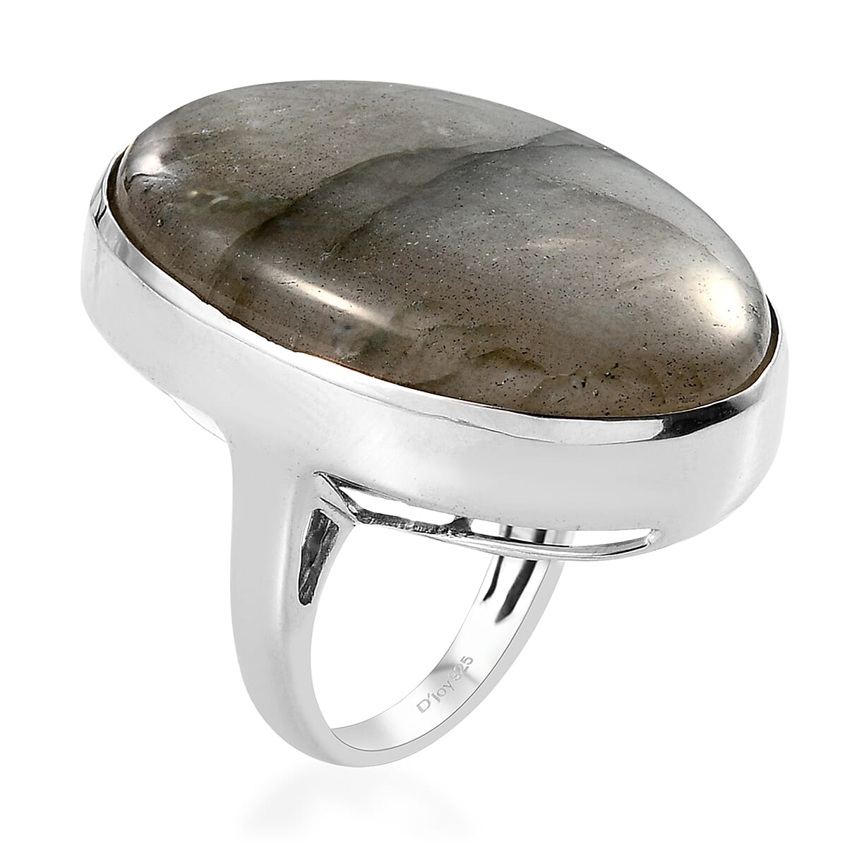 Malagasy Labradorite Solitaire Ring in Platinum Over Sterling Silver (Size 7.0) 34.65 ctw image number 3